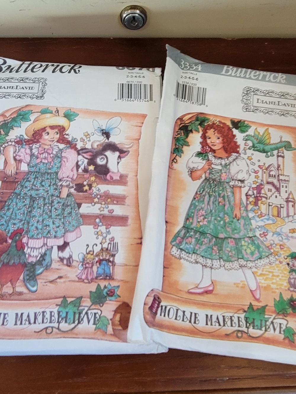 Butterick Pattern Packets featuring Green Floral Dresses